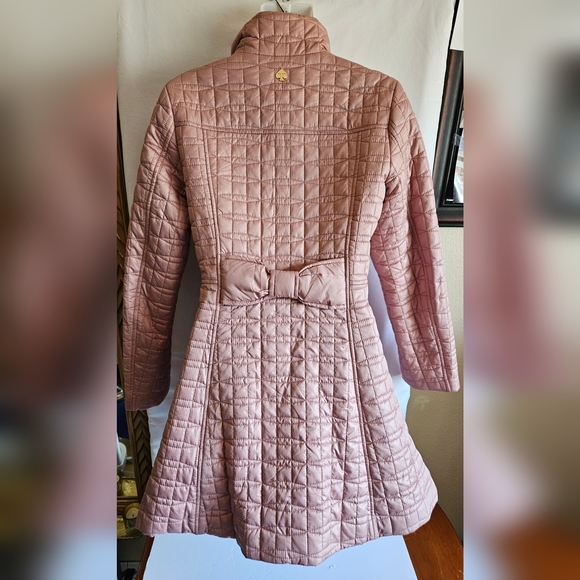 Kate Spade Blush Quilted Puffer Coat - Bow Back - Picture 5 of 10